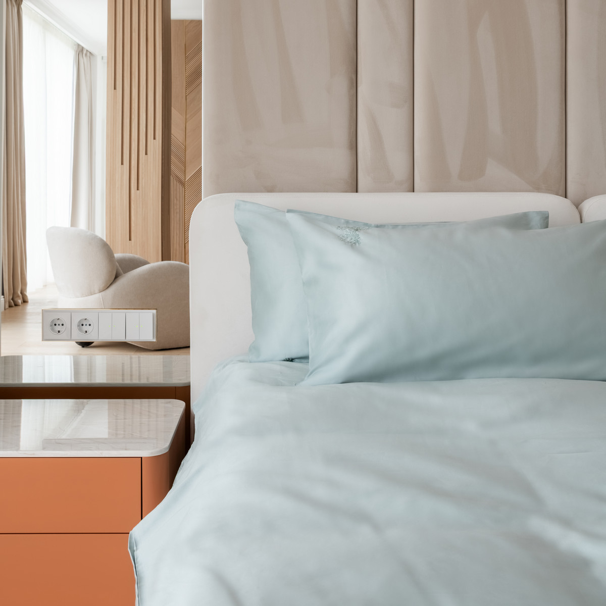 Фото Комплект постельного белья Сатин Easy art.Mint/Кораллы в интернет-магазине HP Linen