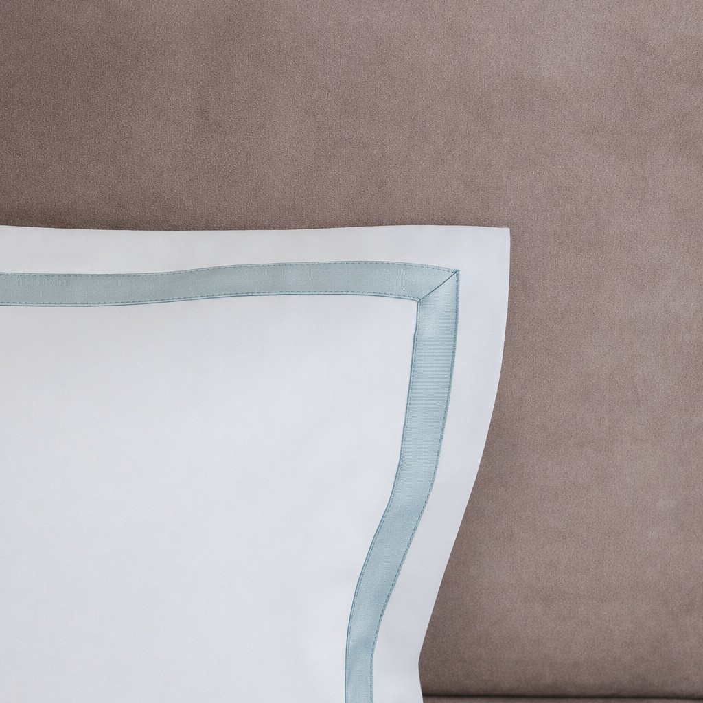 Фото Комплект постельного белья Тенсел Bono/Classic art.Ivory кант mint в интернет-магазине HP Linen