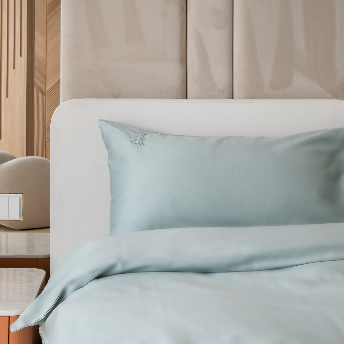 Фото Комплект постельного белья Сатин Easy art.Mint/Кораллы в интернет-магазине HP Linen